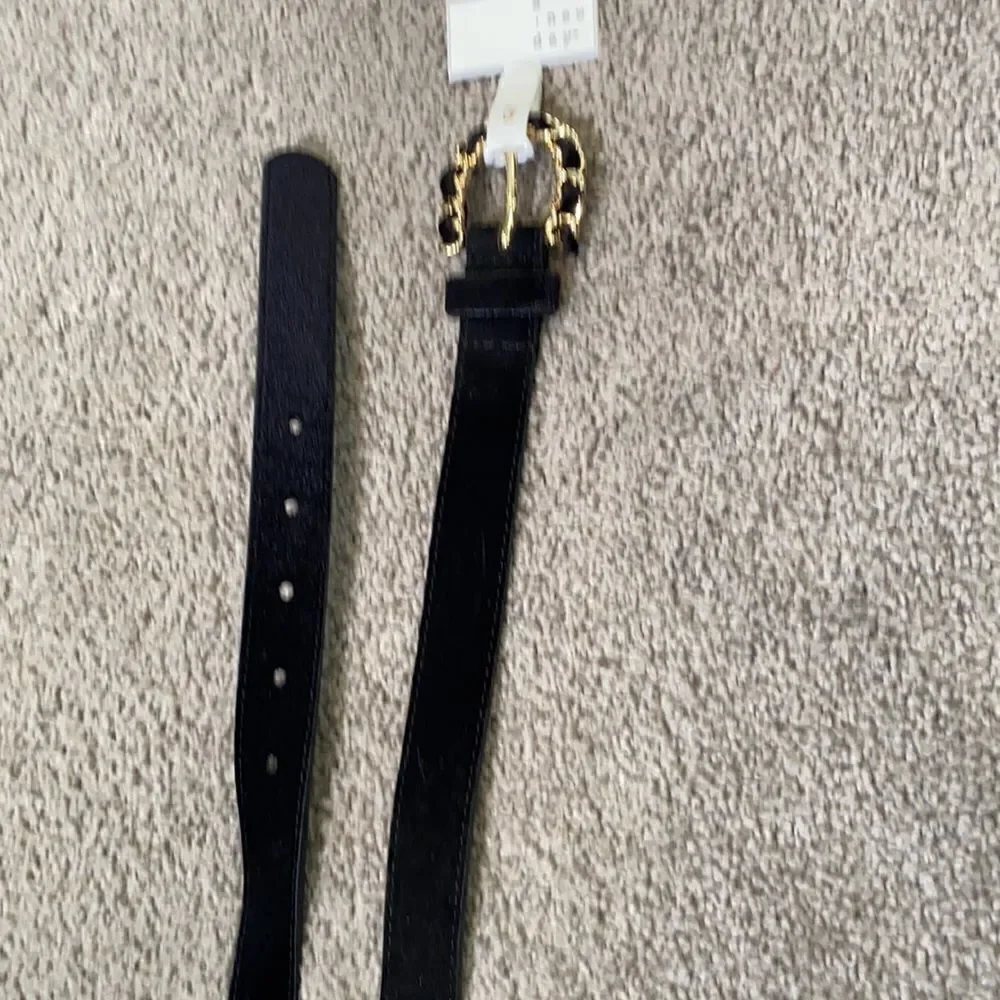 Women’s Black Velvet Belt with Gold Buckle Size XXL NWT